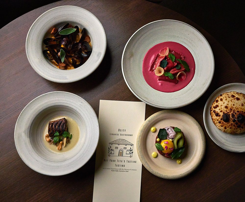 Beity colorful dishes